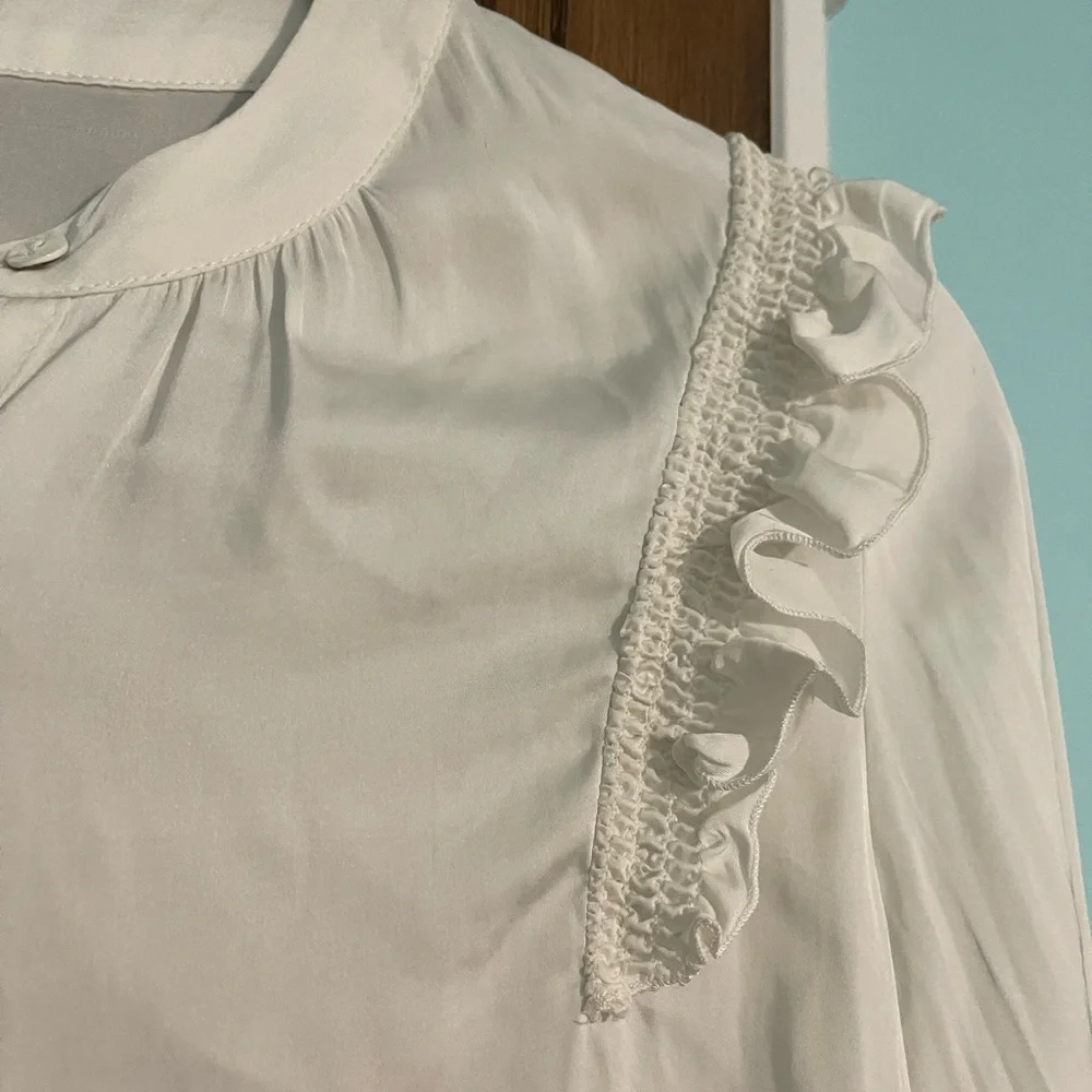 Express White Ruffle Blouse - Picture 2 of 5